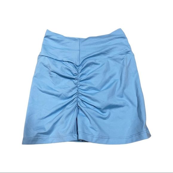 Bombshellbunny fitness blue Booty Scrunch small shorts - Picture 1 of 3